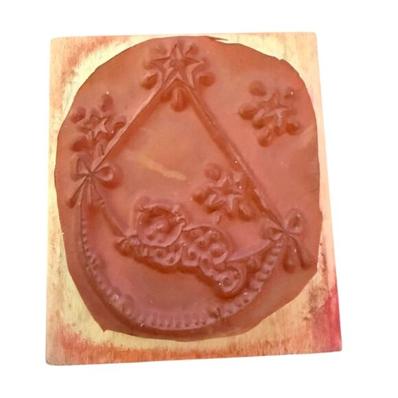 Stampin Up! Vintage 1994 Baby Sleeping On Moon Stars Rubber Stamp - Picture 2 of 2